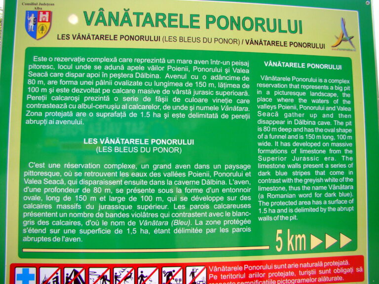 Vânătările Ponorului, fenomen carstic în Munții Trascăului